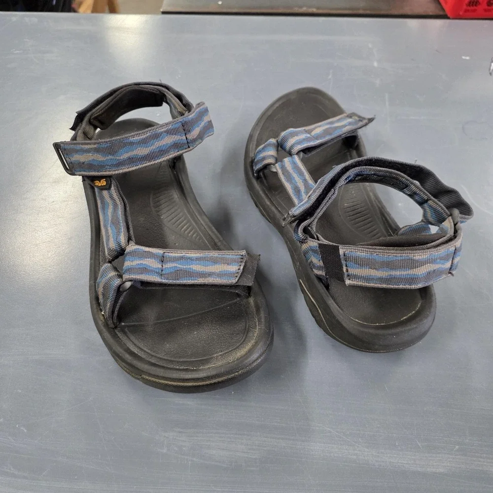 Teva Sandals Mens Size 8 Blue Striped Slide Adjustable Strap Outdoor Sport Shoes